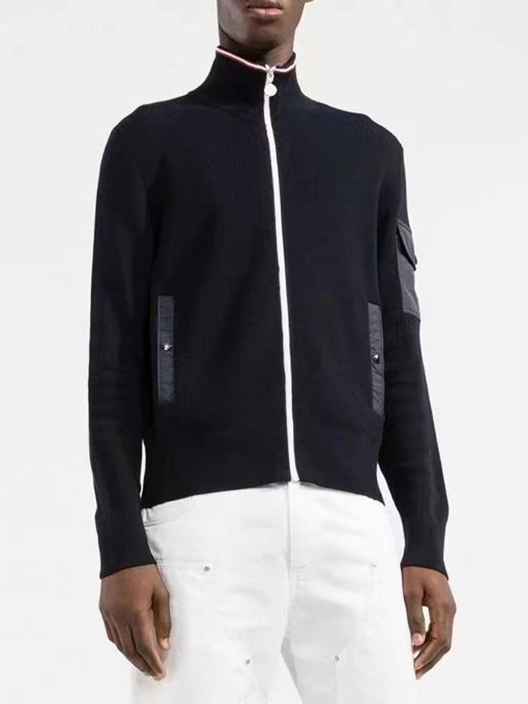 Moncler Men's Full-Zip Mock-Neck Knit Jacket
