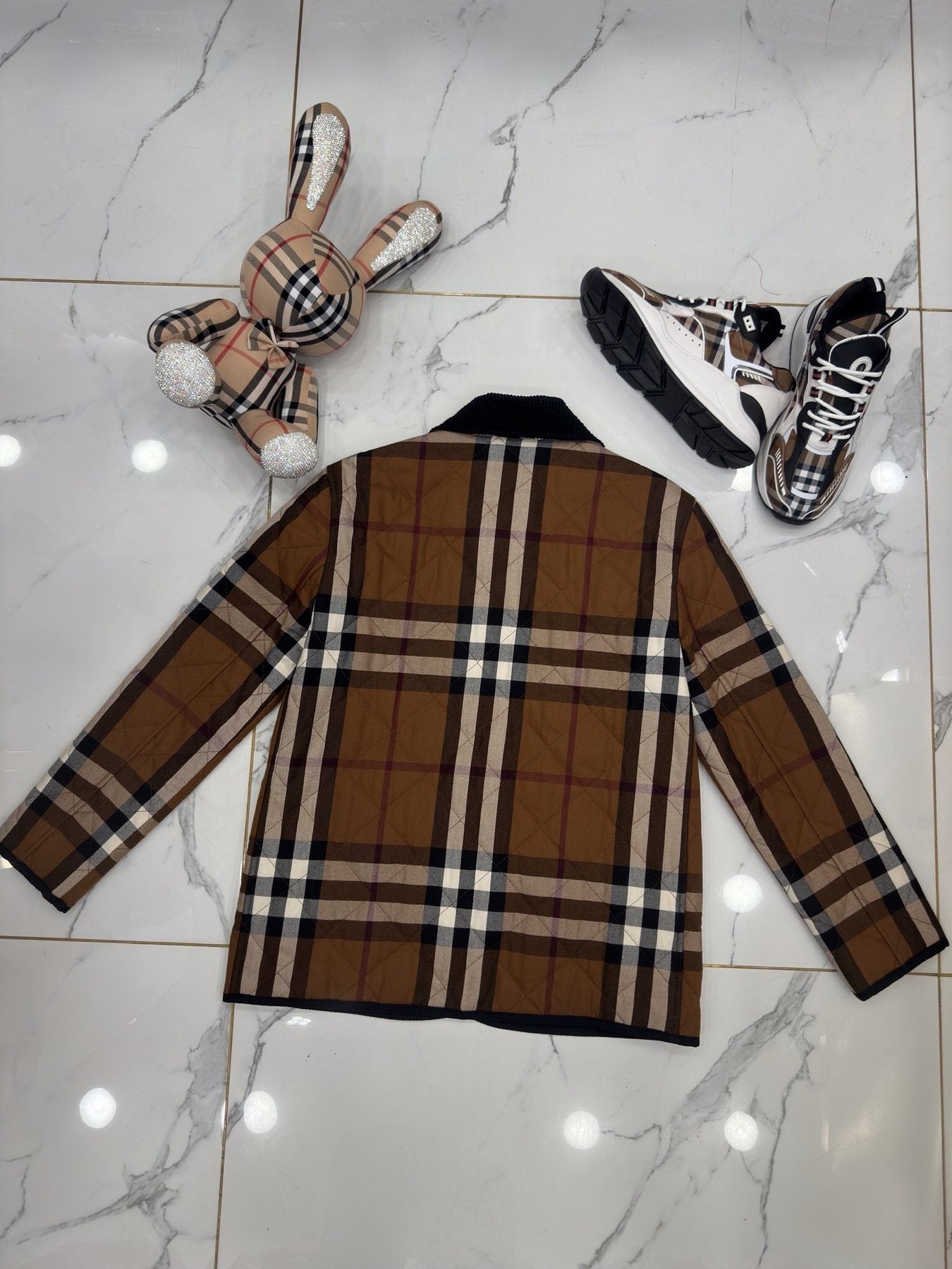 Burberry Brown Check Quilted Jacket
