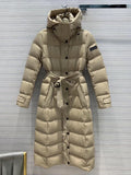 Burberry Belted Hooded Long Down Jacket
