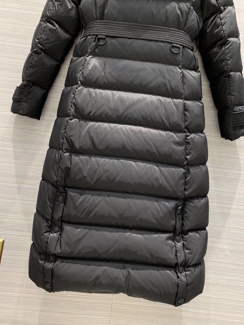 Burberry Belted Hooded Long Down Jacket