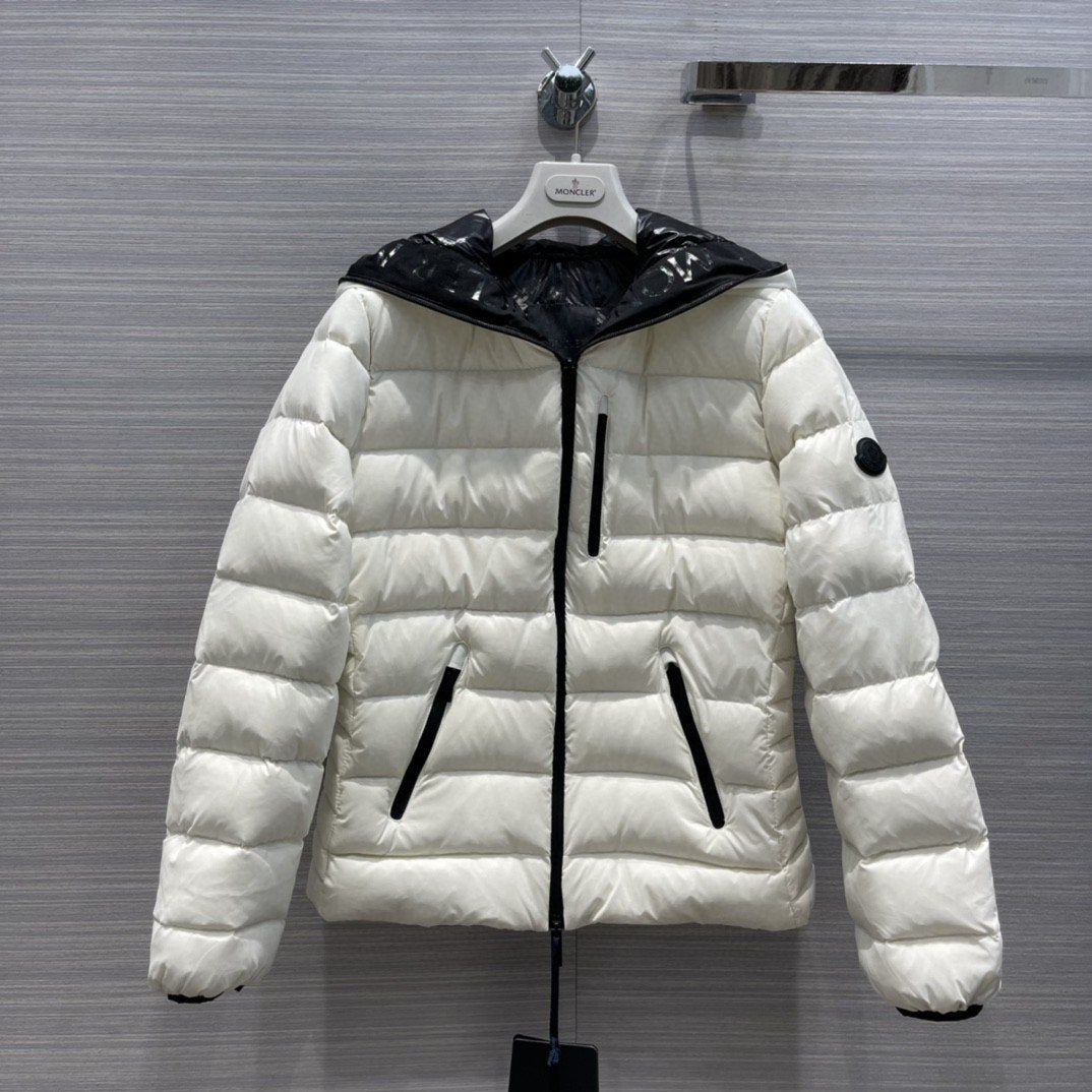 Moncler Hooded Letter Graphic Puffer Coat