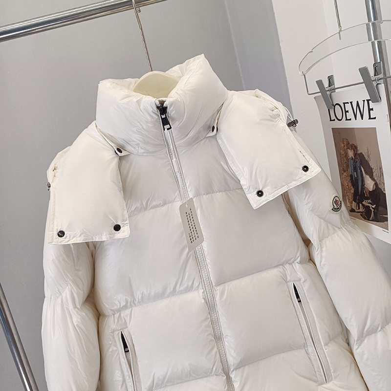 Moncler Hooded Glossy Puffer Coat