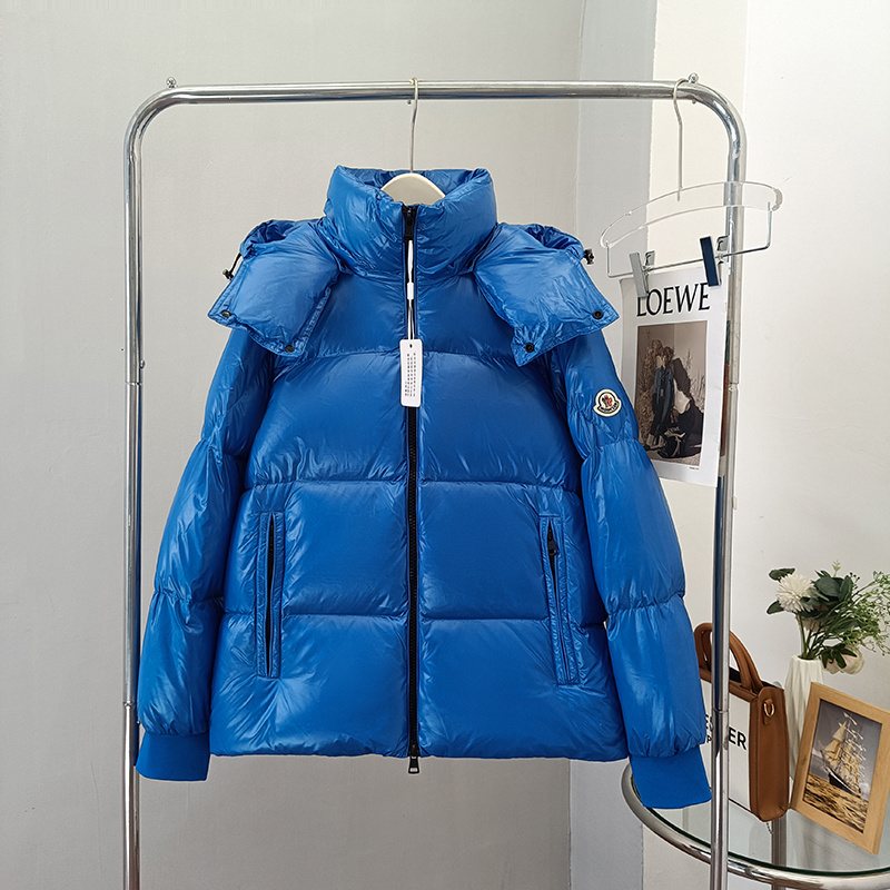 Moncler Hooded Glossy Puffer Coat