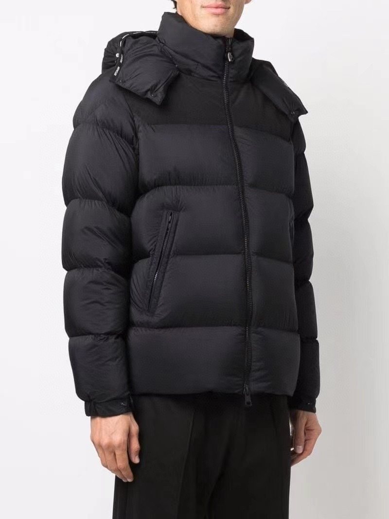 Moncler Black Detachable Hood Quilted Short Down Coat
