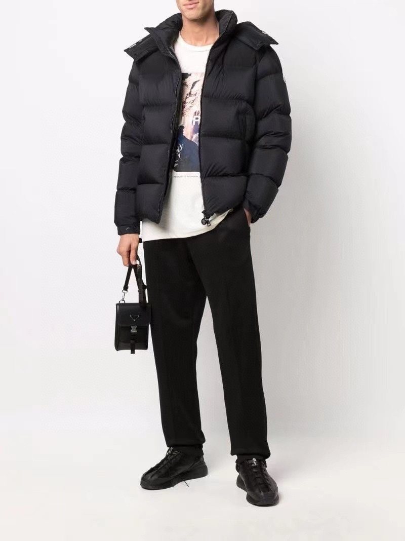 Moncler Black Detachable Hood Quilted Short Down Coat