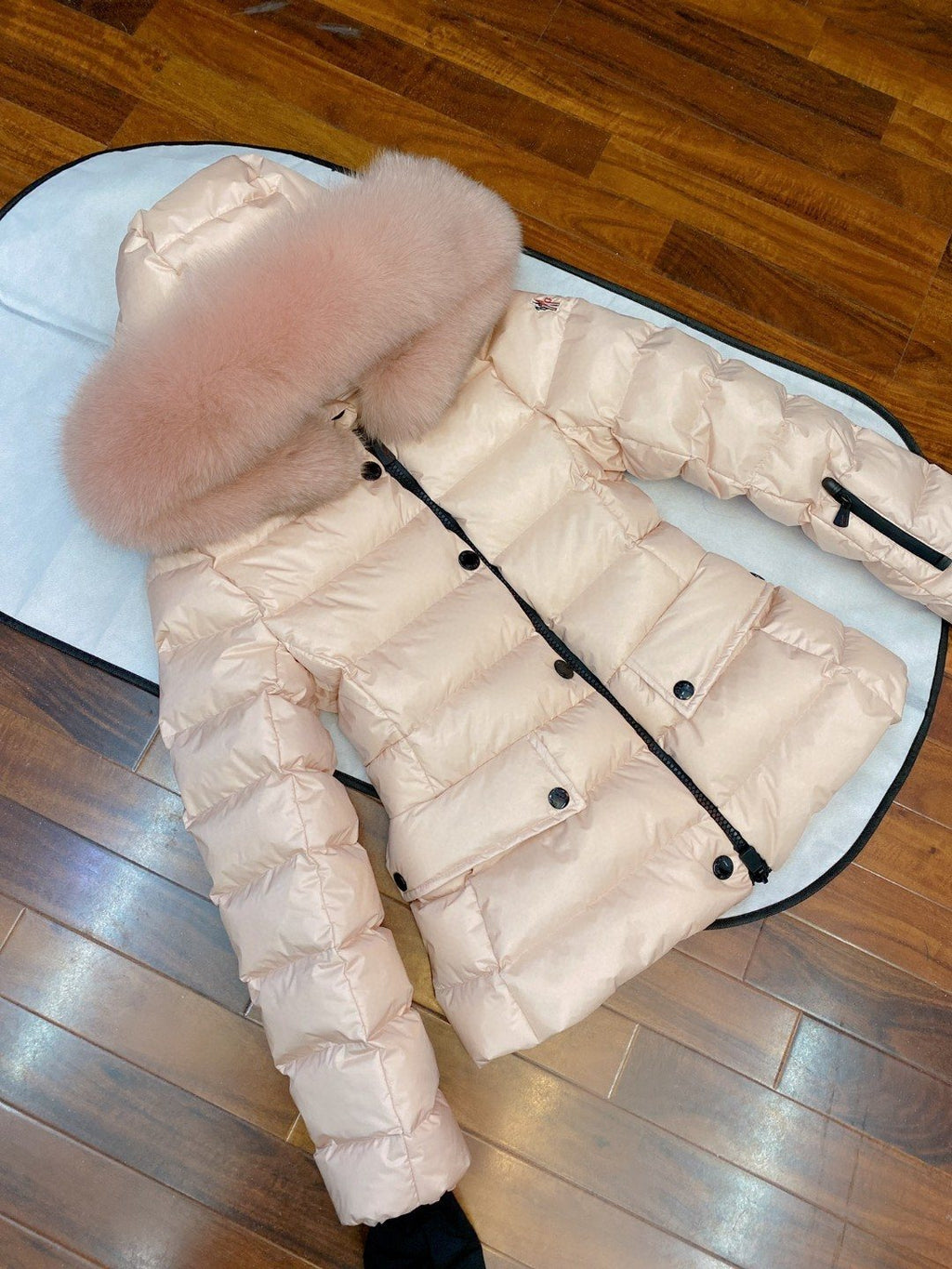 Moncler Fur-Trim Hood Puffer Coat