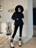 Moncler Women's Fur-Trim Hood Belted Puffer Coat