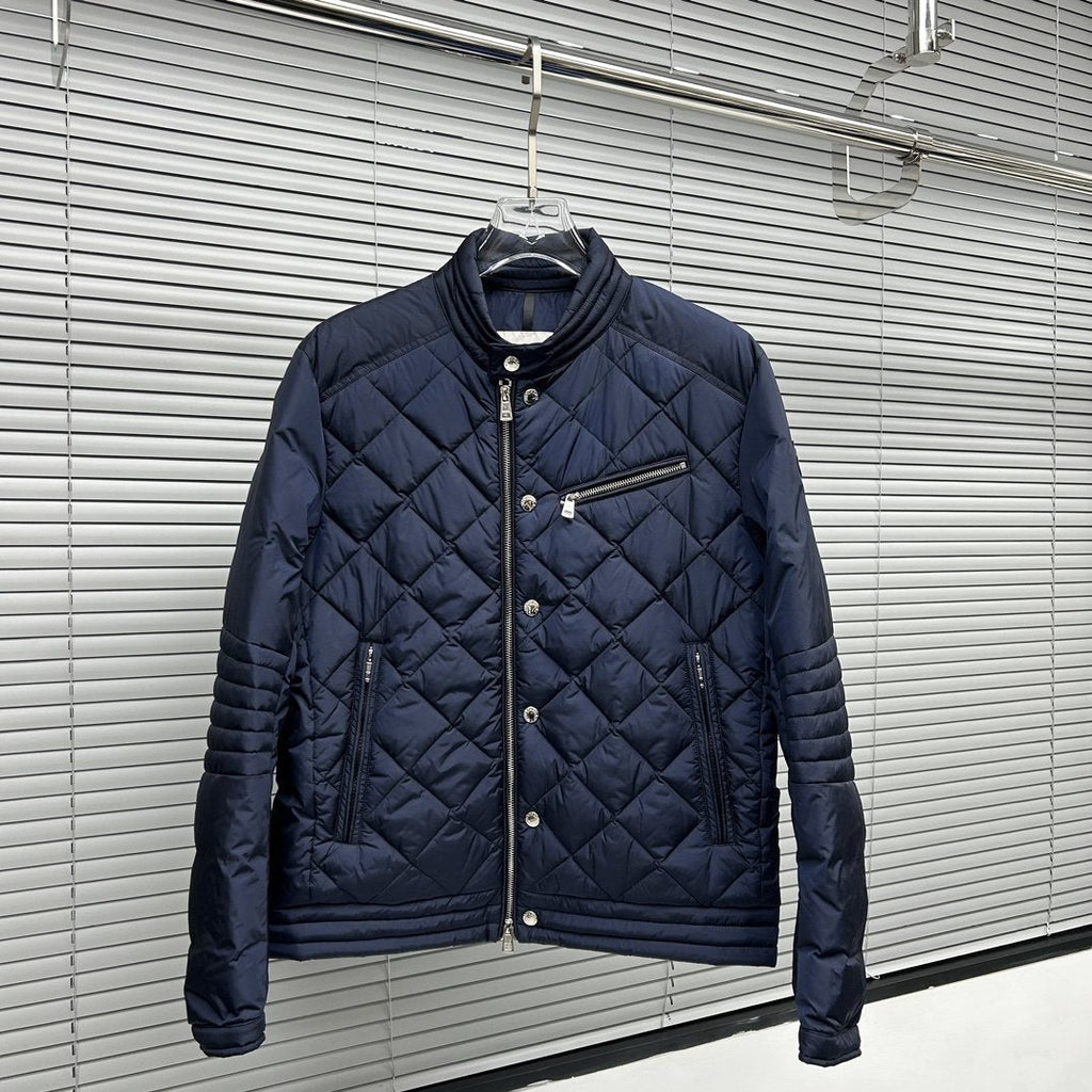Moncler Diamond-Quilted Zip Coat