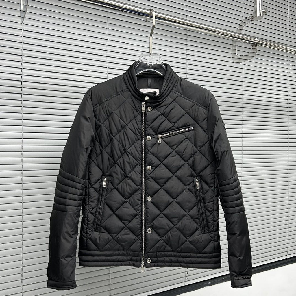 Moncler Diamond-Quilted Zip Coat