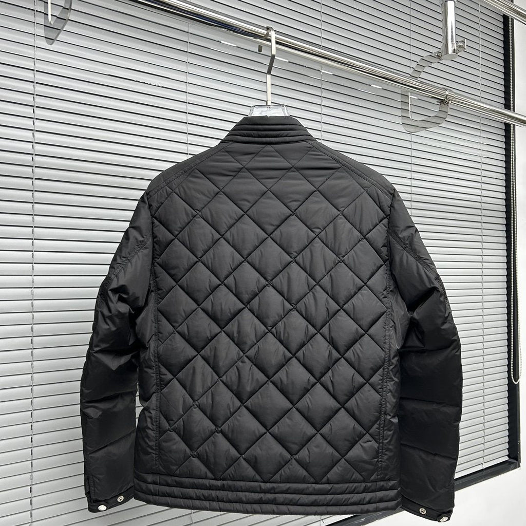 Moncler Diamond-Quilted Zip Coat