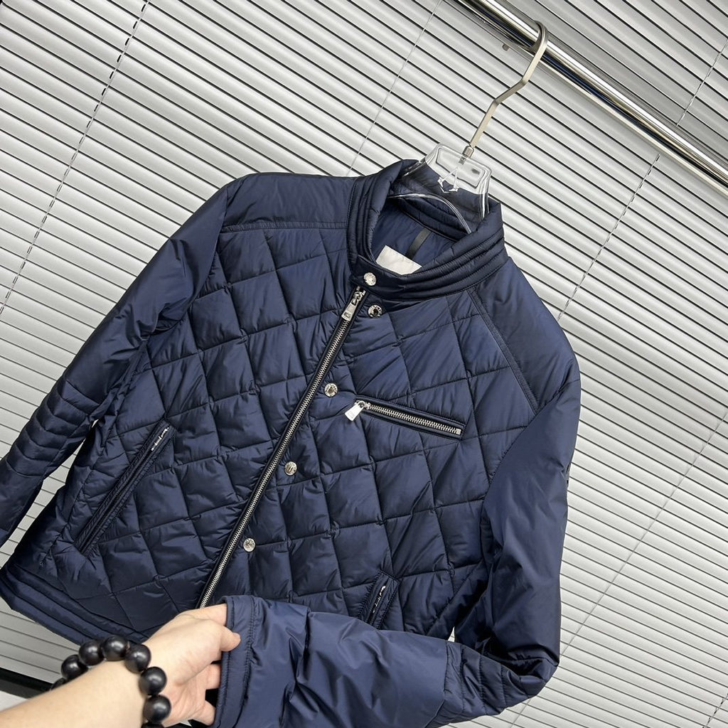 Moncler Diamond-Quilted Zip Coat