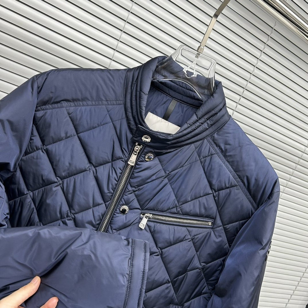 Moncler Diamond-Quilted Zip Coat