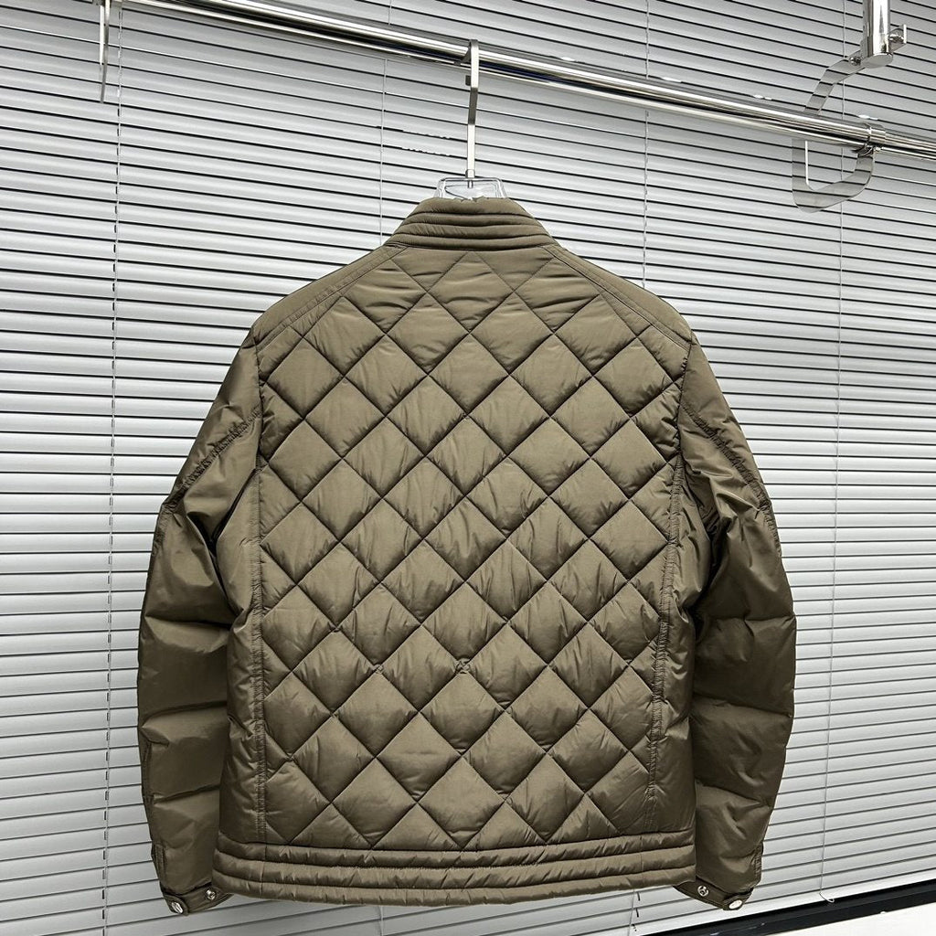 Moncler Diamond-Quilted Zip Coat
