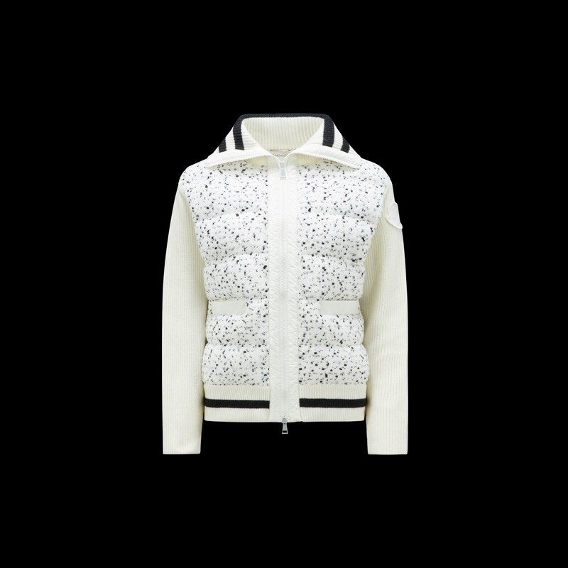 Moncler Ivory Speckled Zip-Front Coat