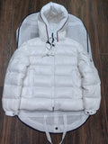 Moncler Hooded Contrast-Trim Short Puffer Coat