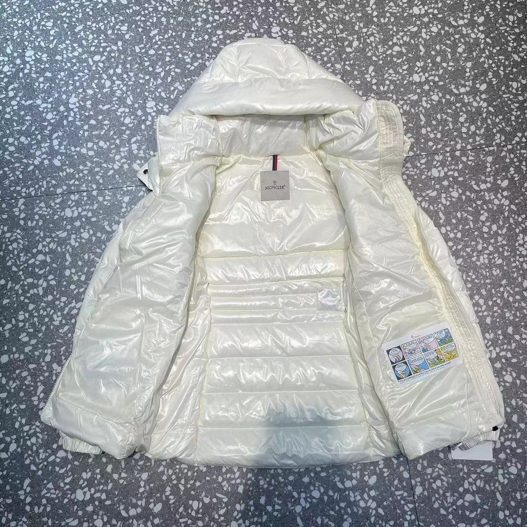 Moncler Women's Glossy Quilted Detachable Hood Puffer Coat