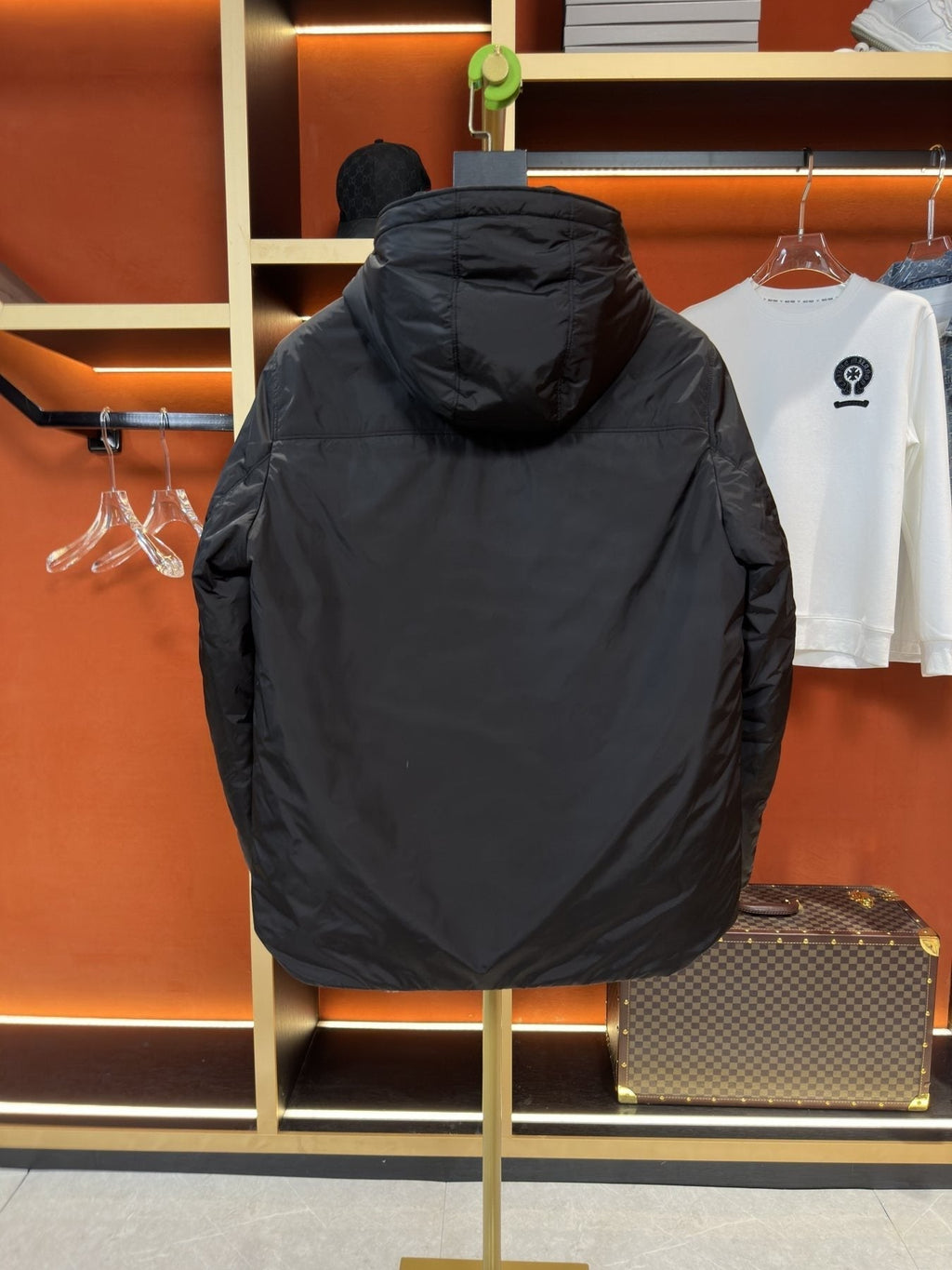 Prada Reversible Hooded Short Down Jacket