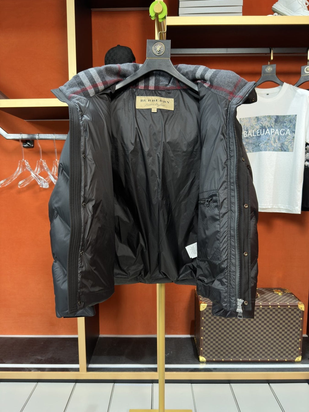 Burberry Hooded Equestrian Logo Puffer Jacket