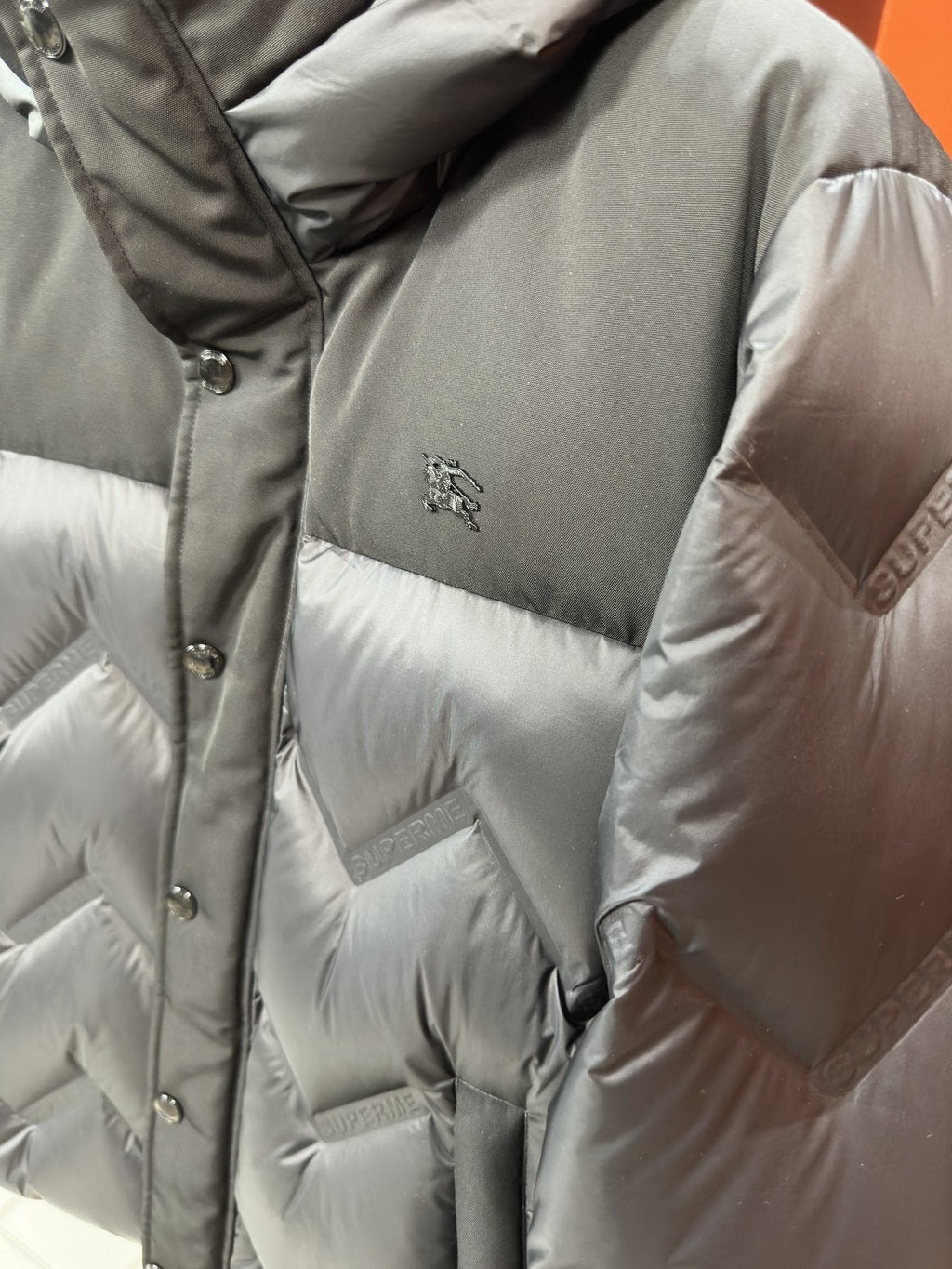 Burberry Hooded Equestrian Logo Puffer Jacket