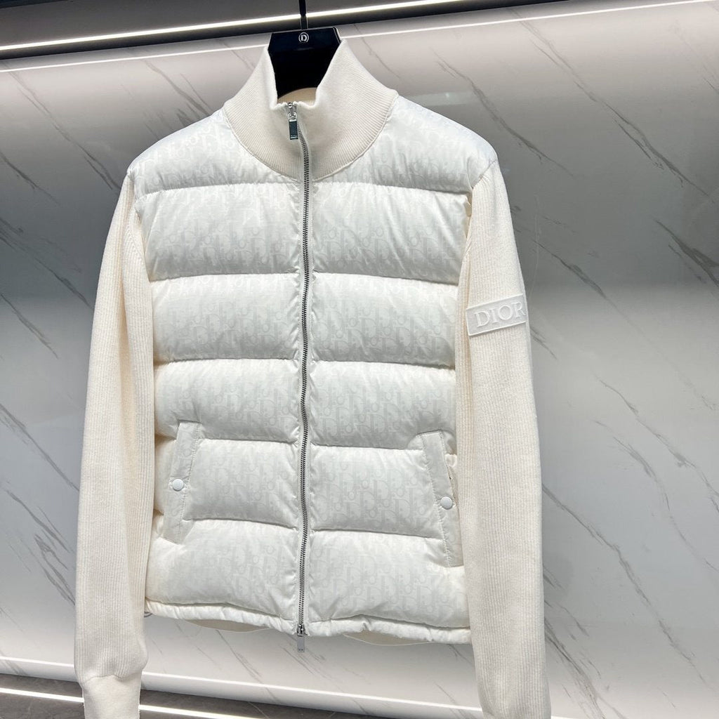Dior Oblique Sweater Sleeve Down Jacket