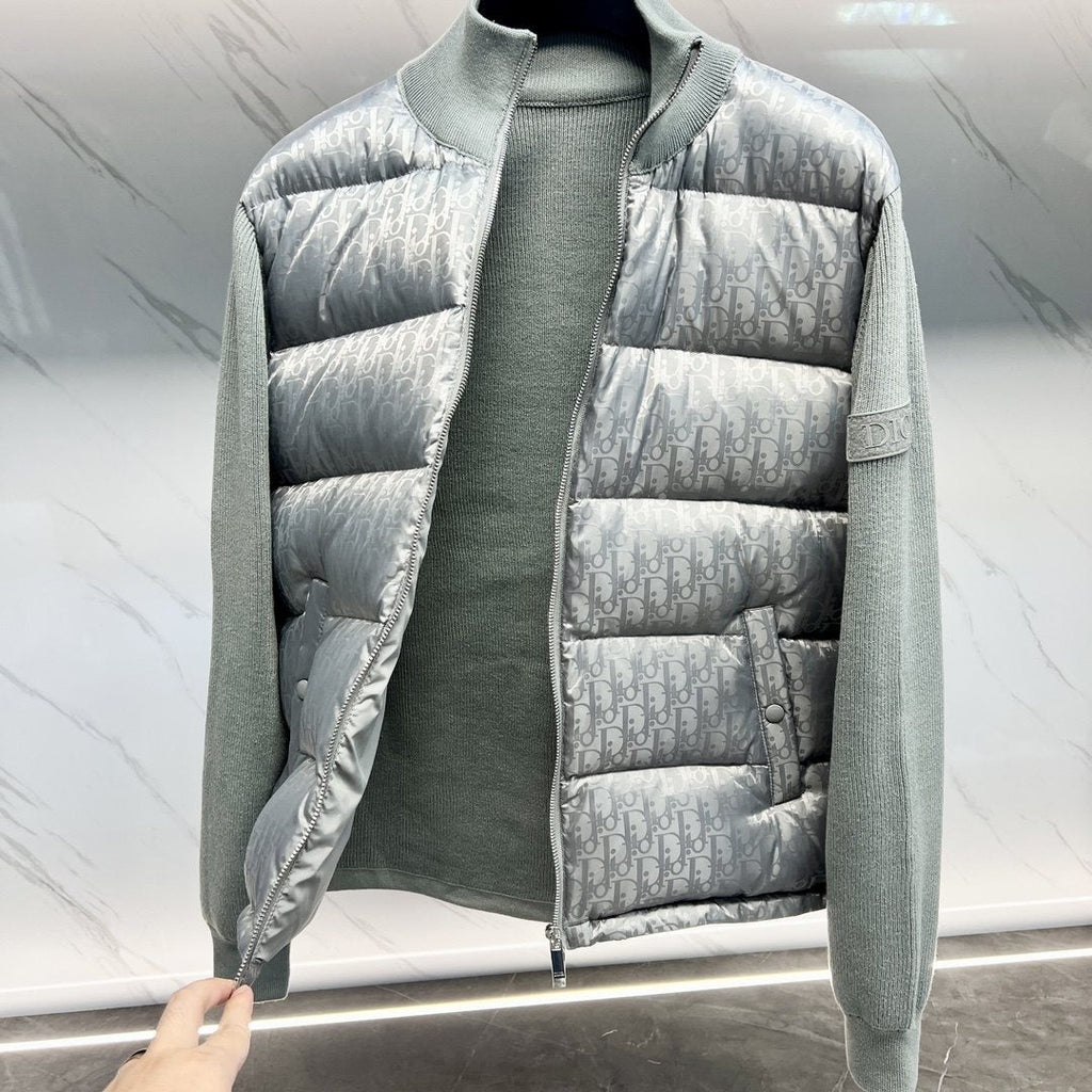 Dior Oblique Sweater Sleeve Down Jacket