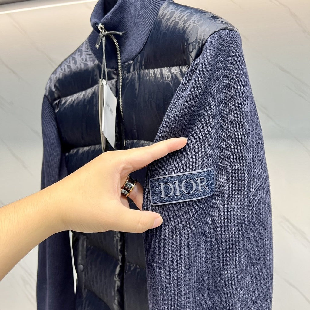 Dior Oblique Sweater Sleeve Down Jacket
