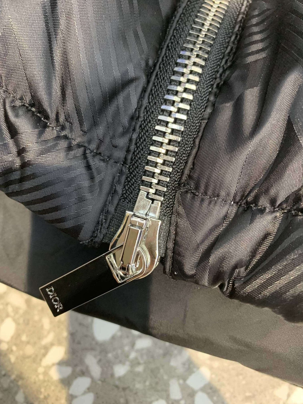 Dior Geometric-Pattern Short Down Jacket