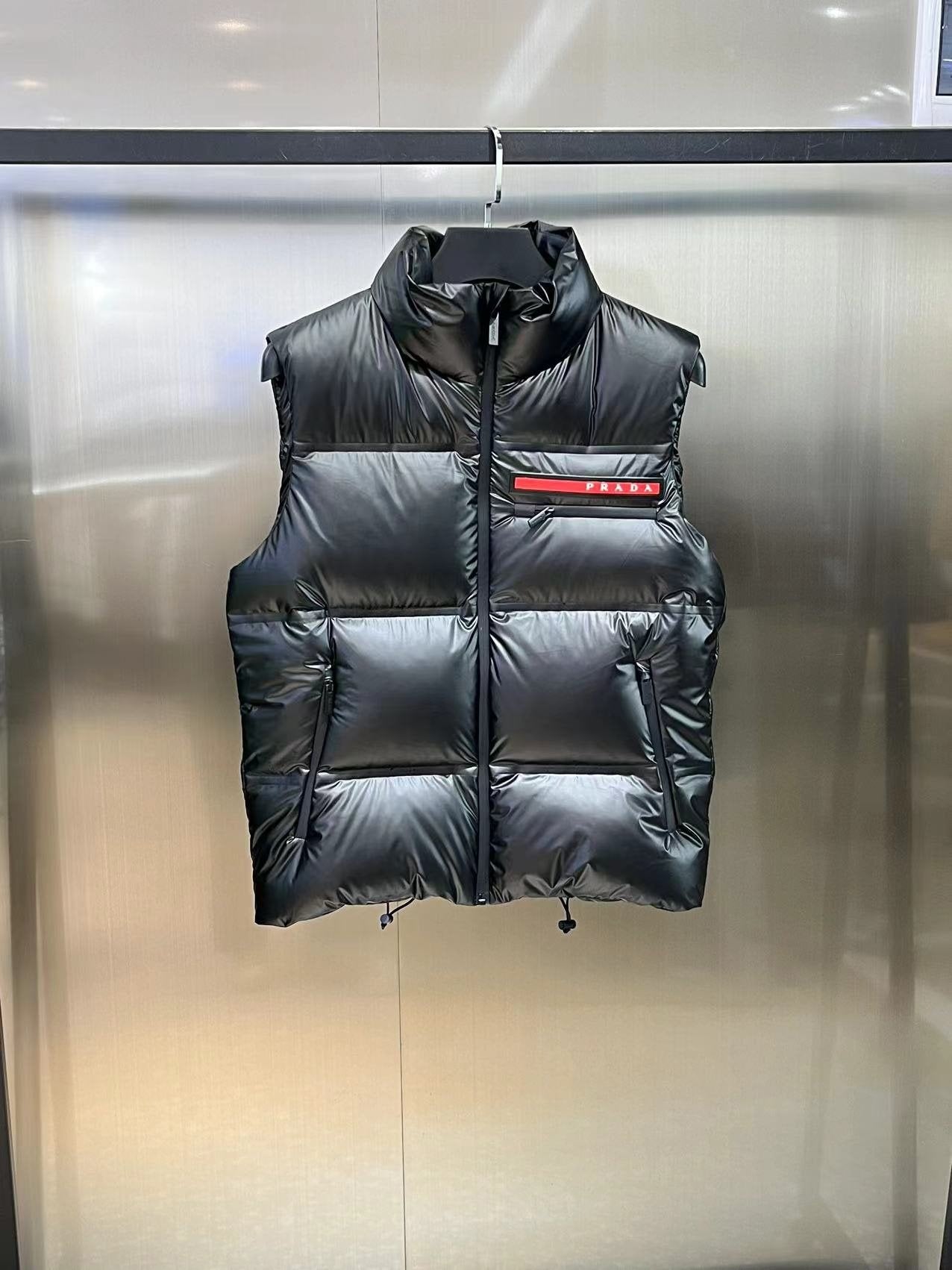 Prada Black Quilted Down Vest