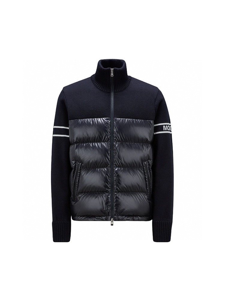 Moncler Knit-Sleeve Down Jacket