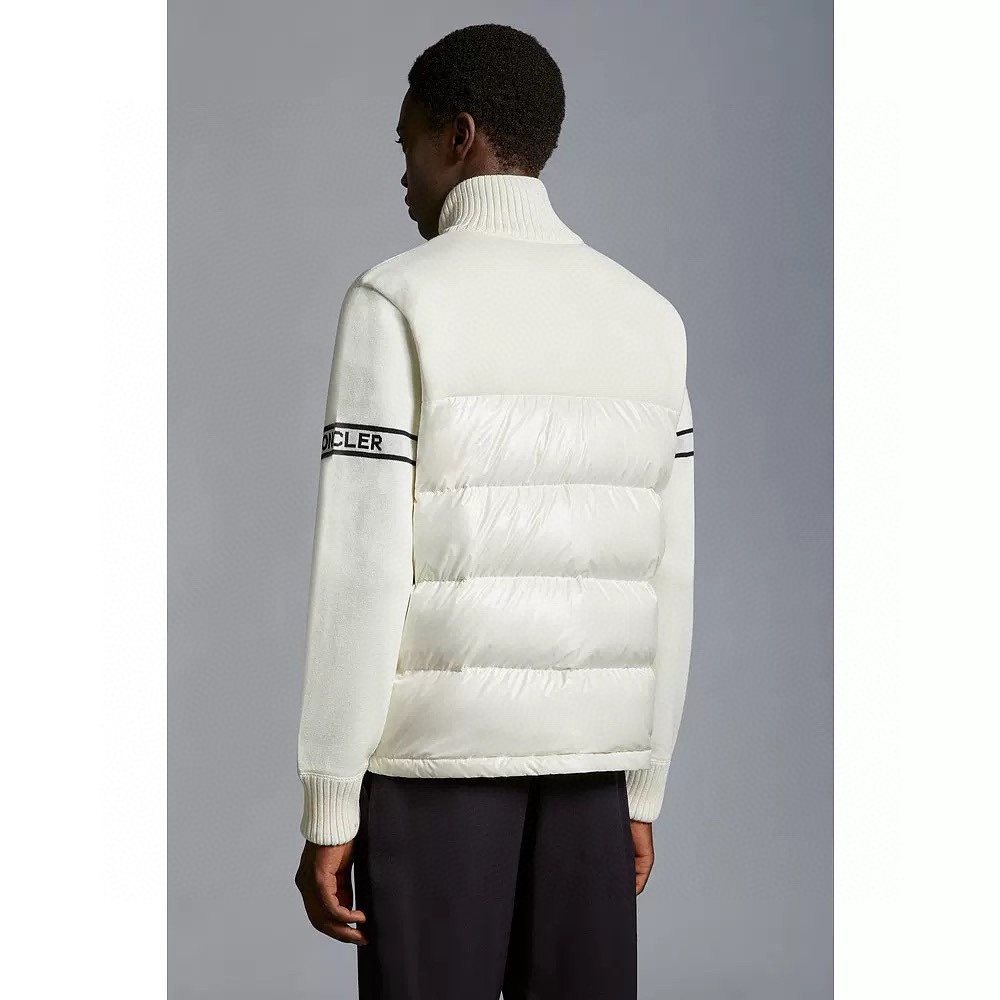 Moncler Knit-Sleeve Down Jacket