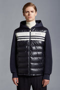 Moncler Hooded Knit-Sleeve Puffer Jacket