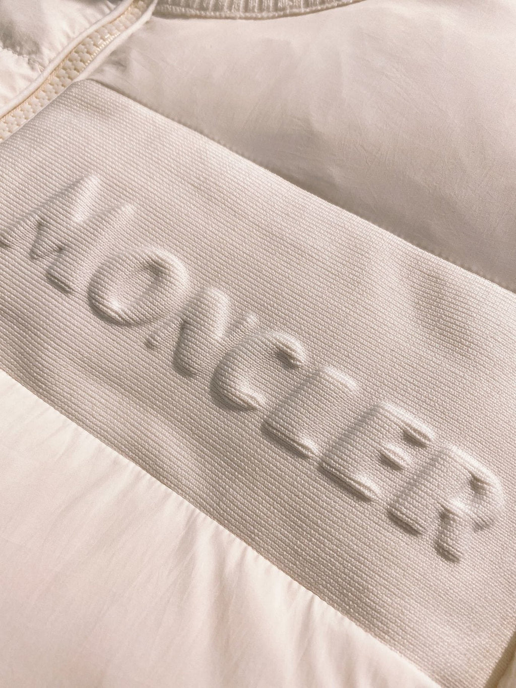 Moncler Quilted Front Knit Sleeve Zip Jacket