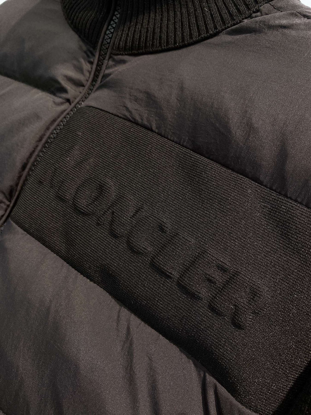 Moncler Quilted Front Knit Sleeve Zip Jacket