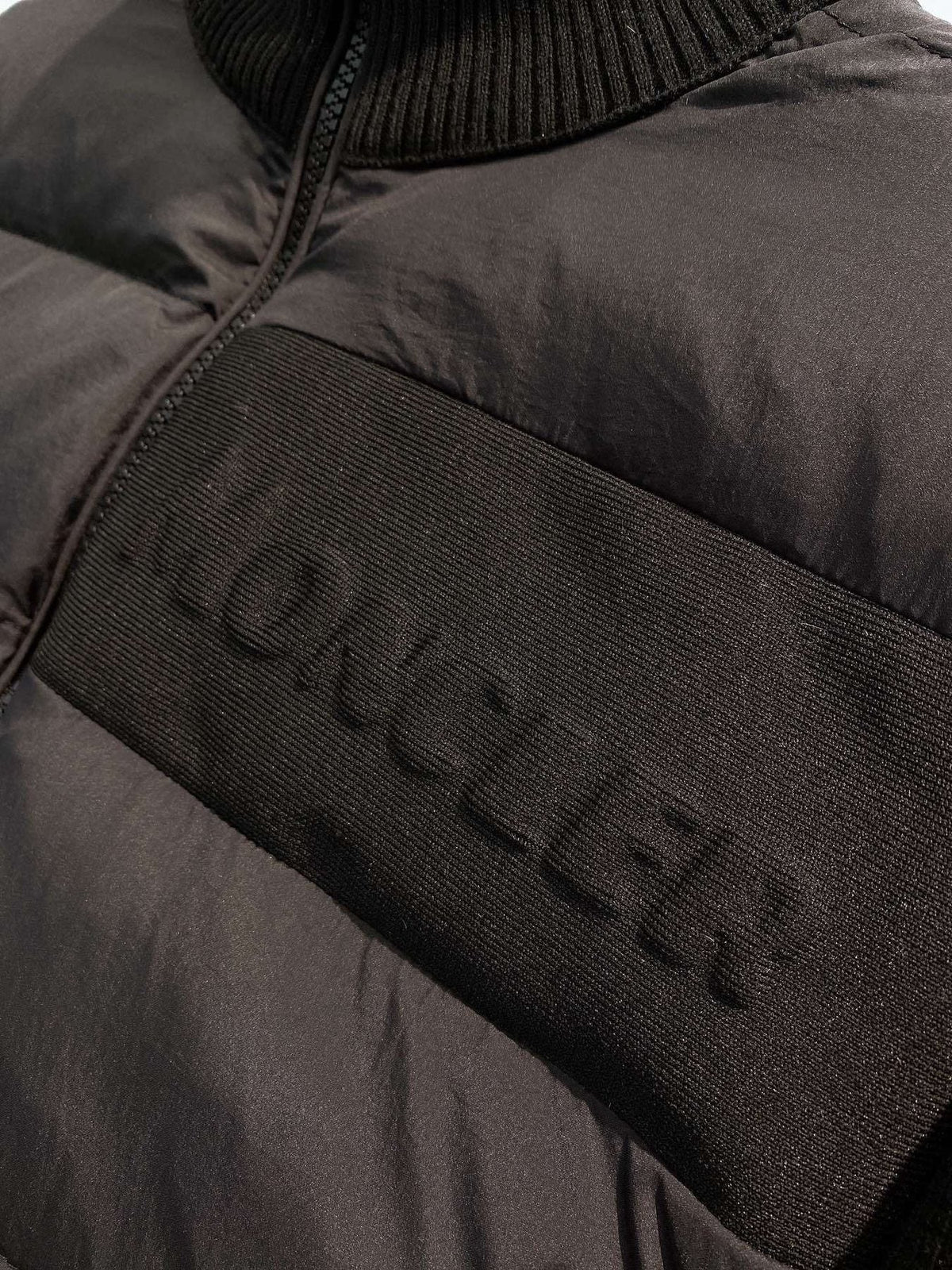 Moncler Quilted Front Knit Sleeve Zip Jacket