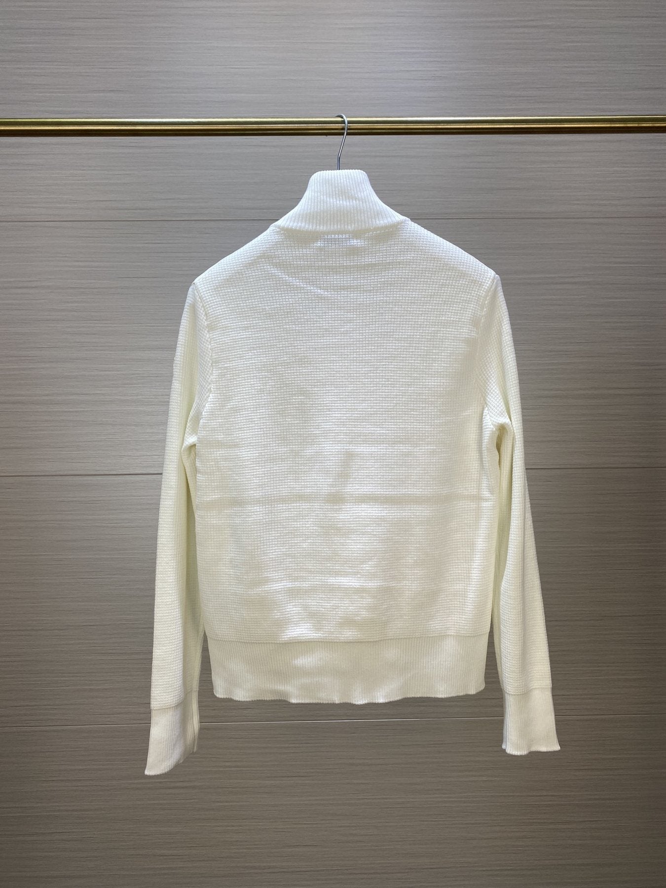 Moncler Quilted Front Knit Sleeve Zip Jacket