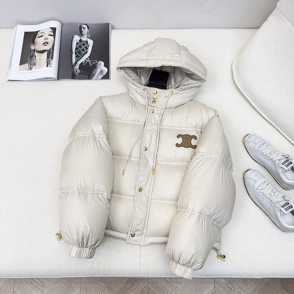 Celine Cropped Hooded Puffer Coat