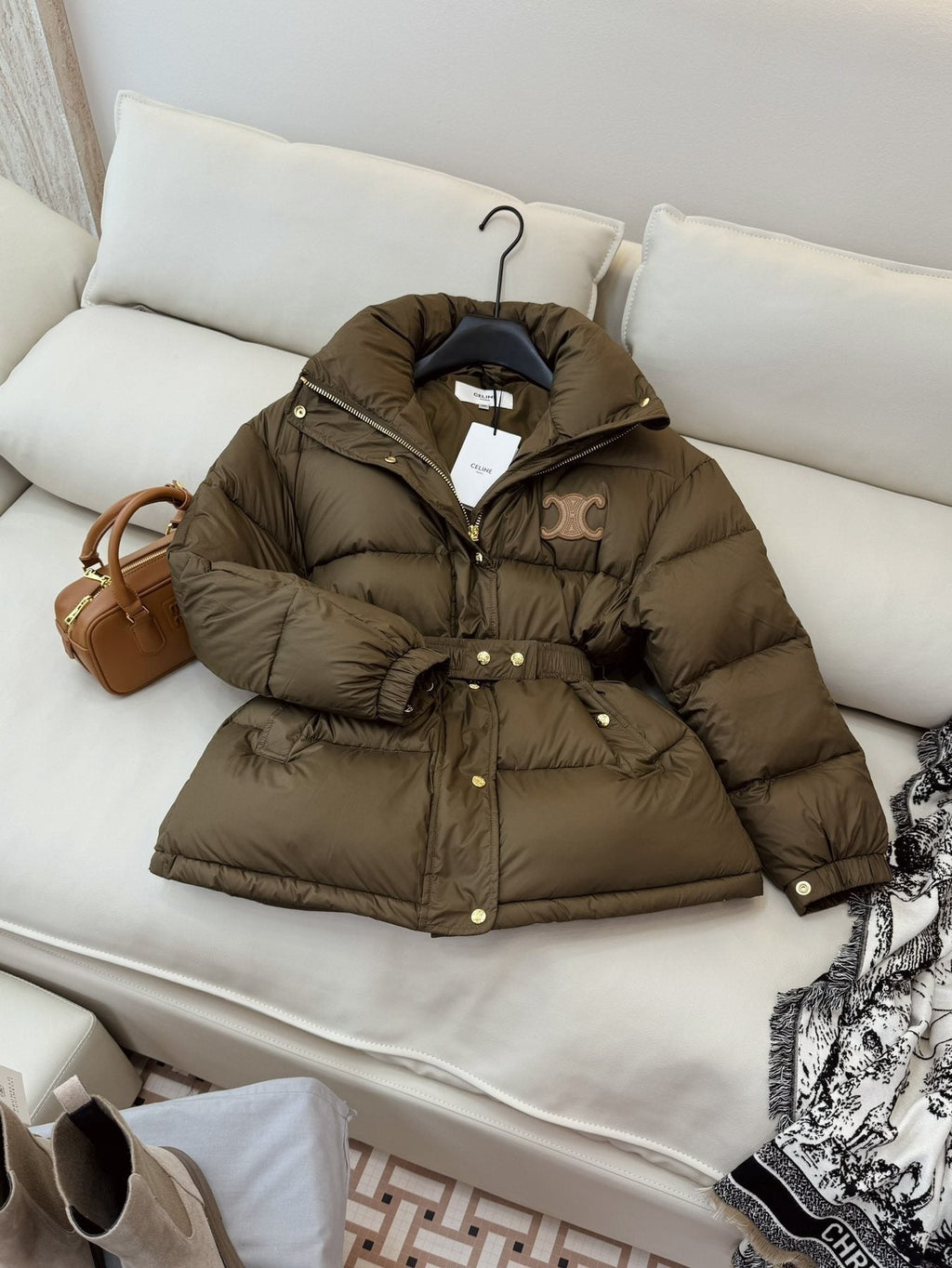 Celine Belted Puffer Coat