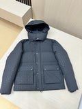 LV Tonal Pattern Hooded Puffer Coat