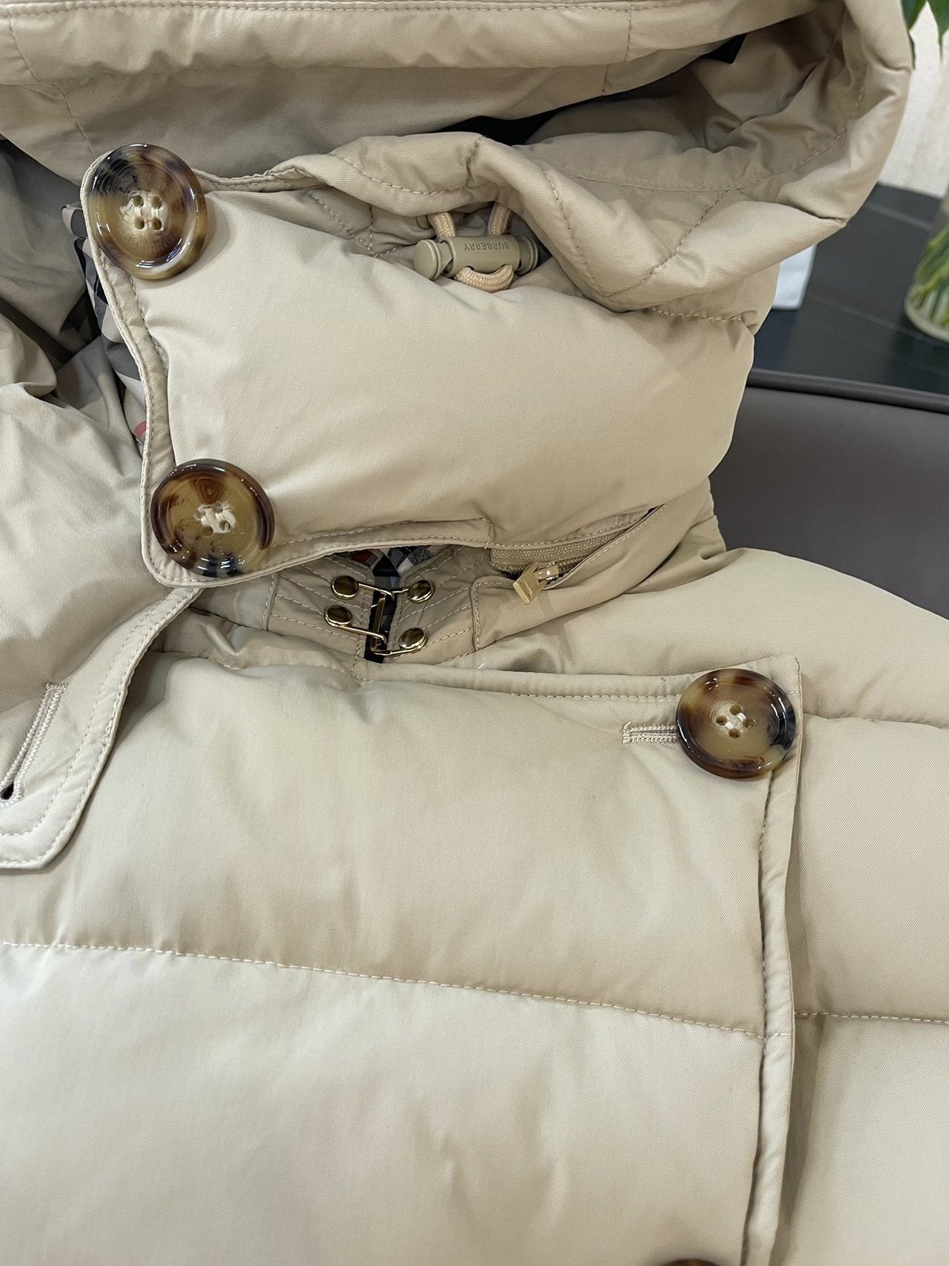 Burberry Belted Double-Breasted Long Down Jacket