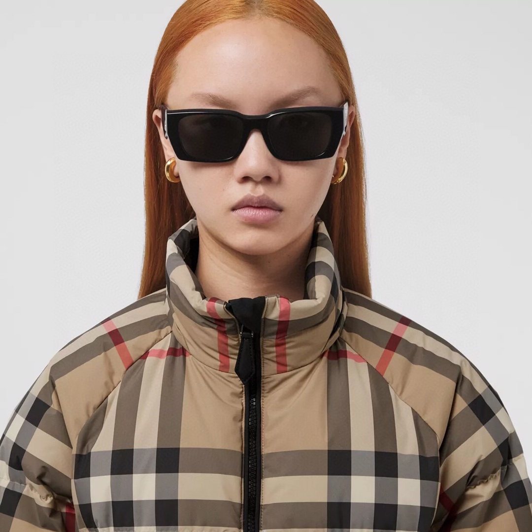 Burberry Reversible Beige Check Hooded Puffer Jacket
