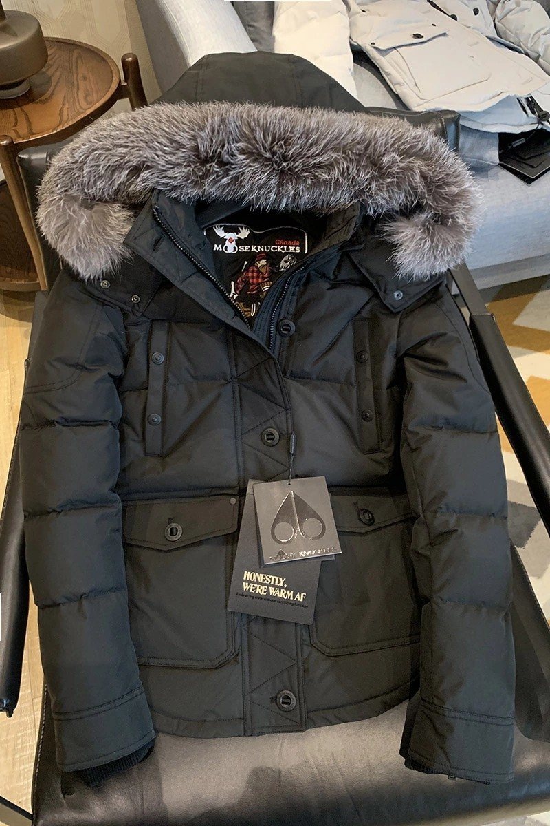 Moose Knuckles Women's Fur-Trim Hood Puffer Jacket