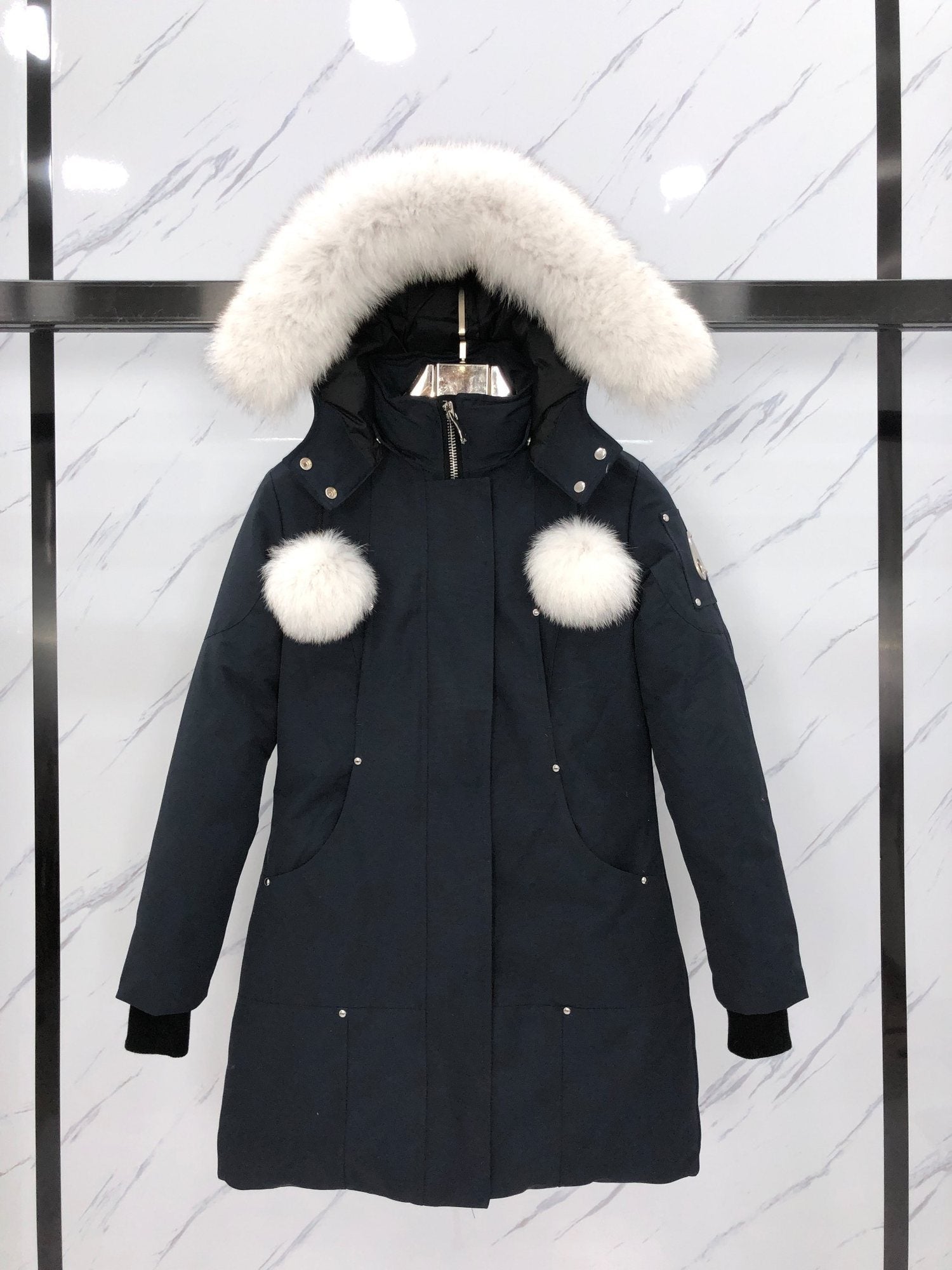 Moose Knuckles Women's Long Hooded Puffer Jacket