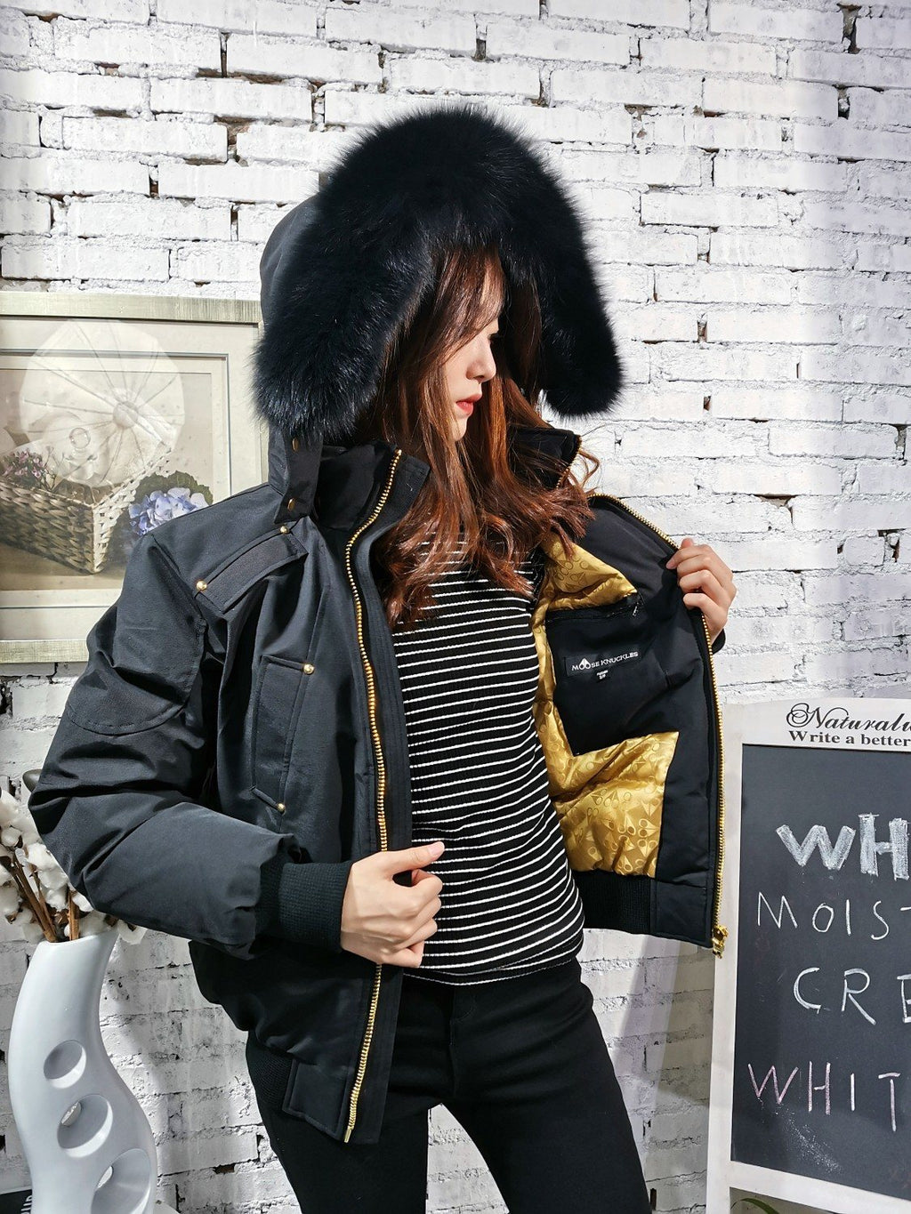 Moose Knuckles Fur-Trim Hooded Puffer Jacket