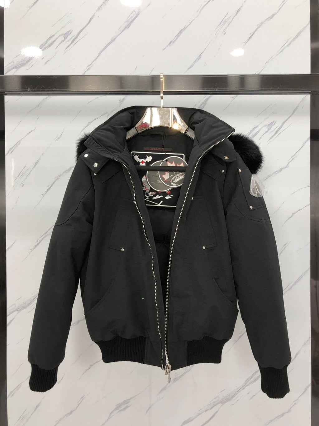 Moose Knuckles Fur-Trim Hooded Puffer Jacket