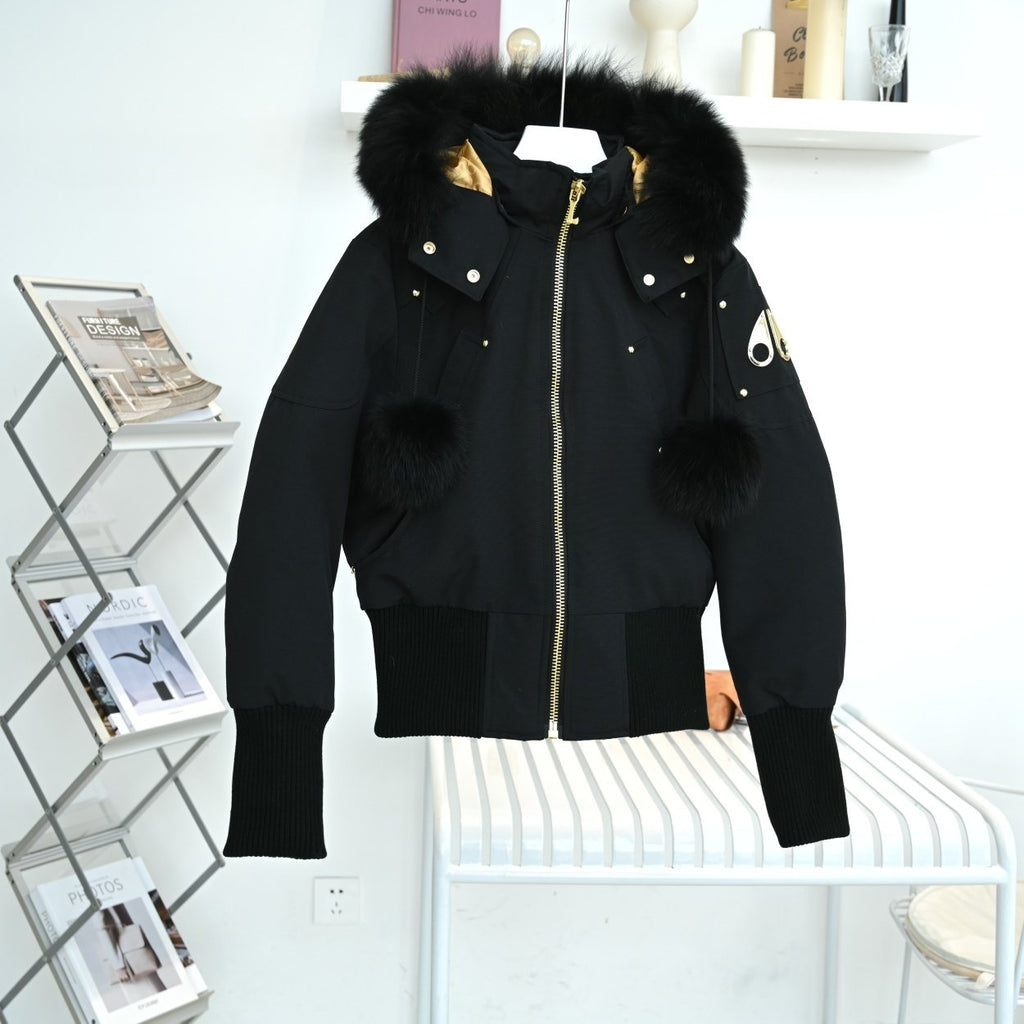 Moose Knuckles Women's Fur-Trim Hooded Puffer Jacket