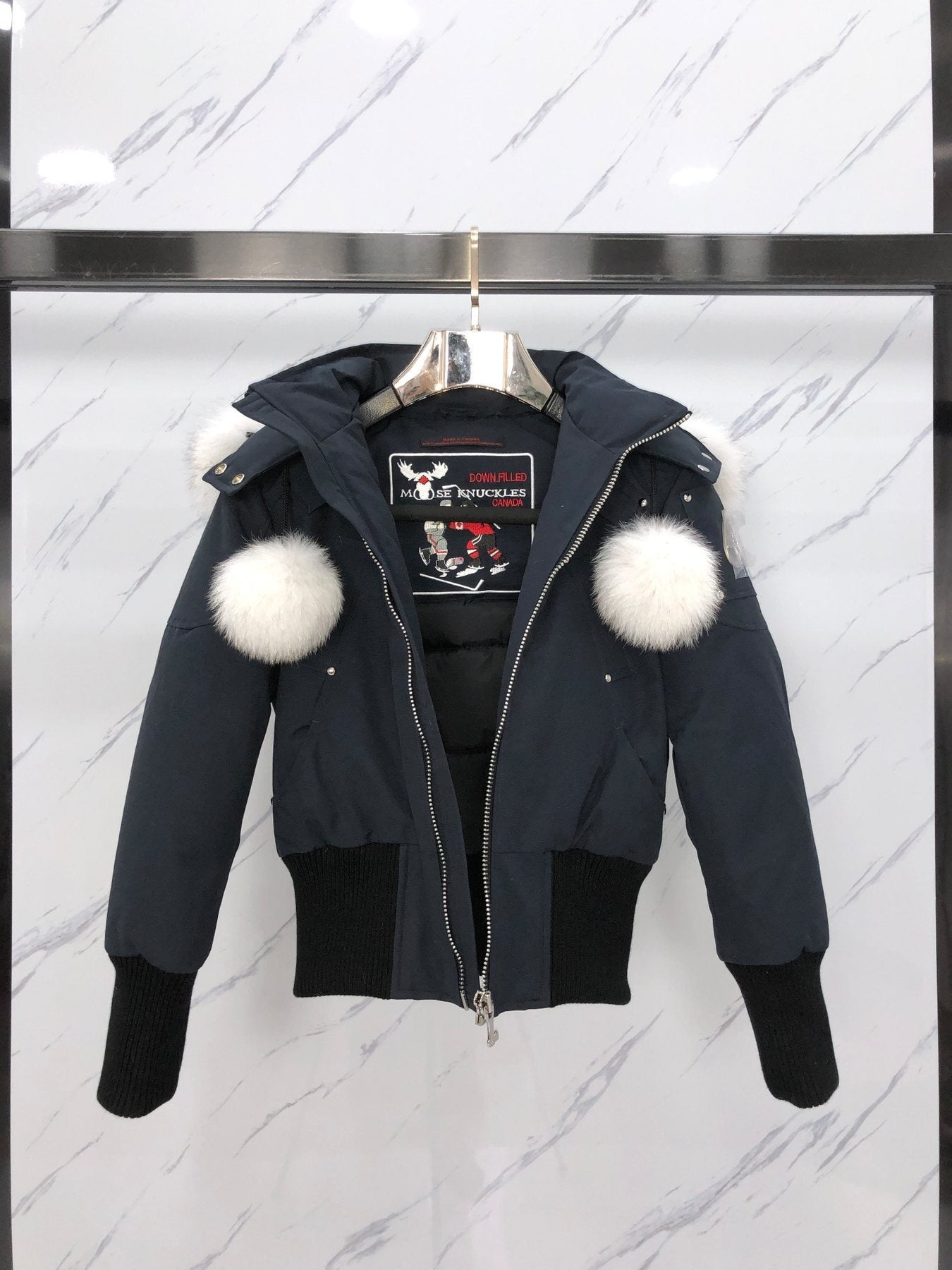 Moose Knuckles Women's Fur-Trim Hooded Puffer Jacket