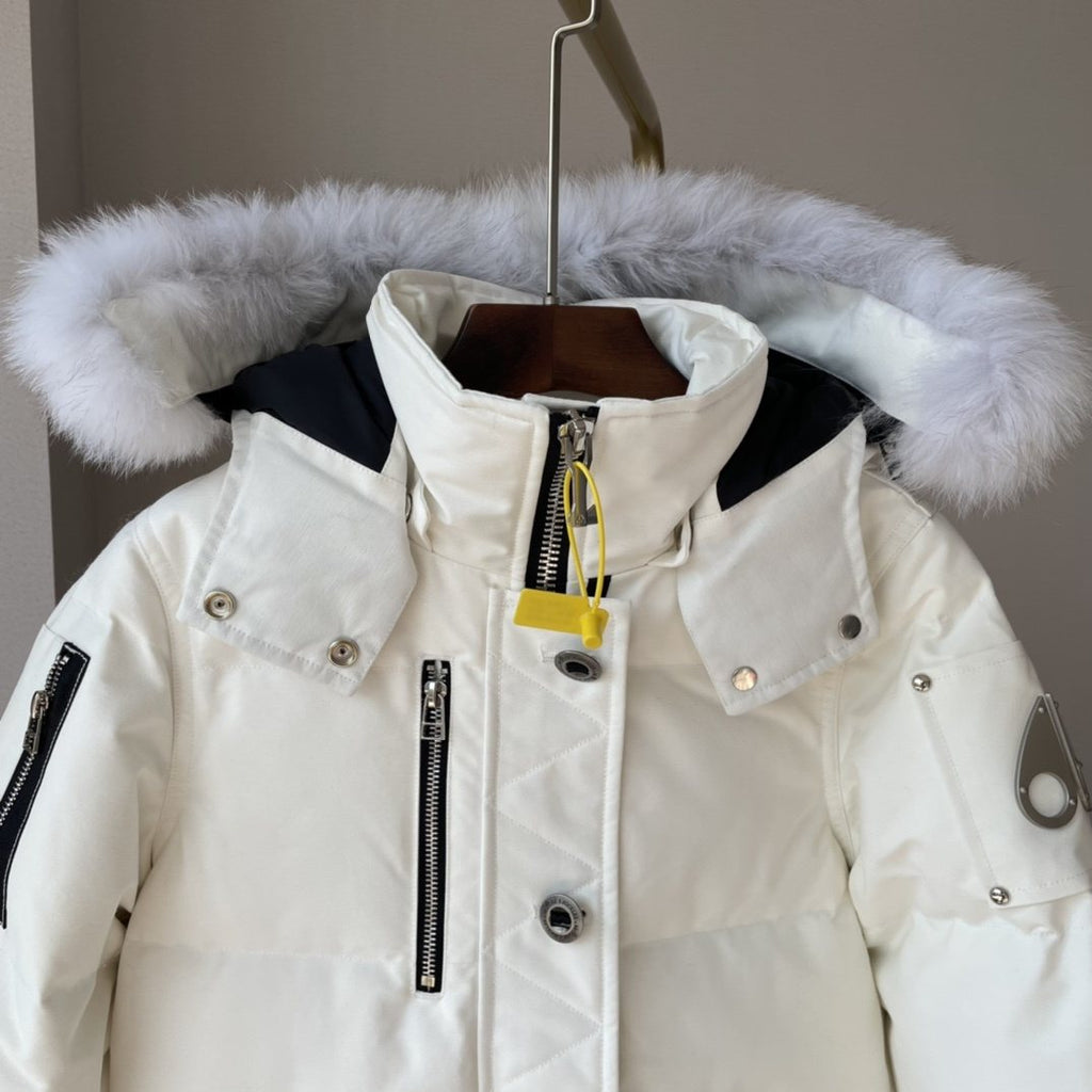 Moose Knuckles Women's Fur-Trim Hood Short Down Jacket