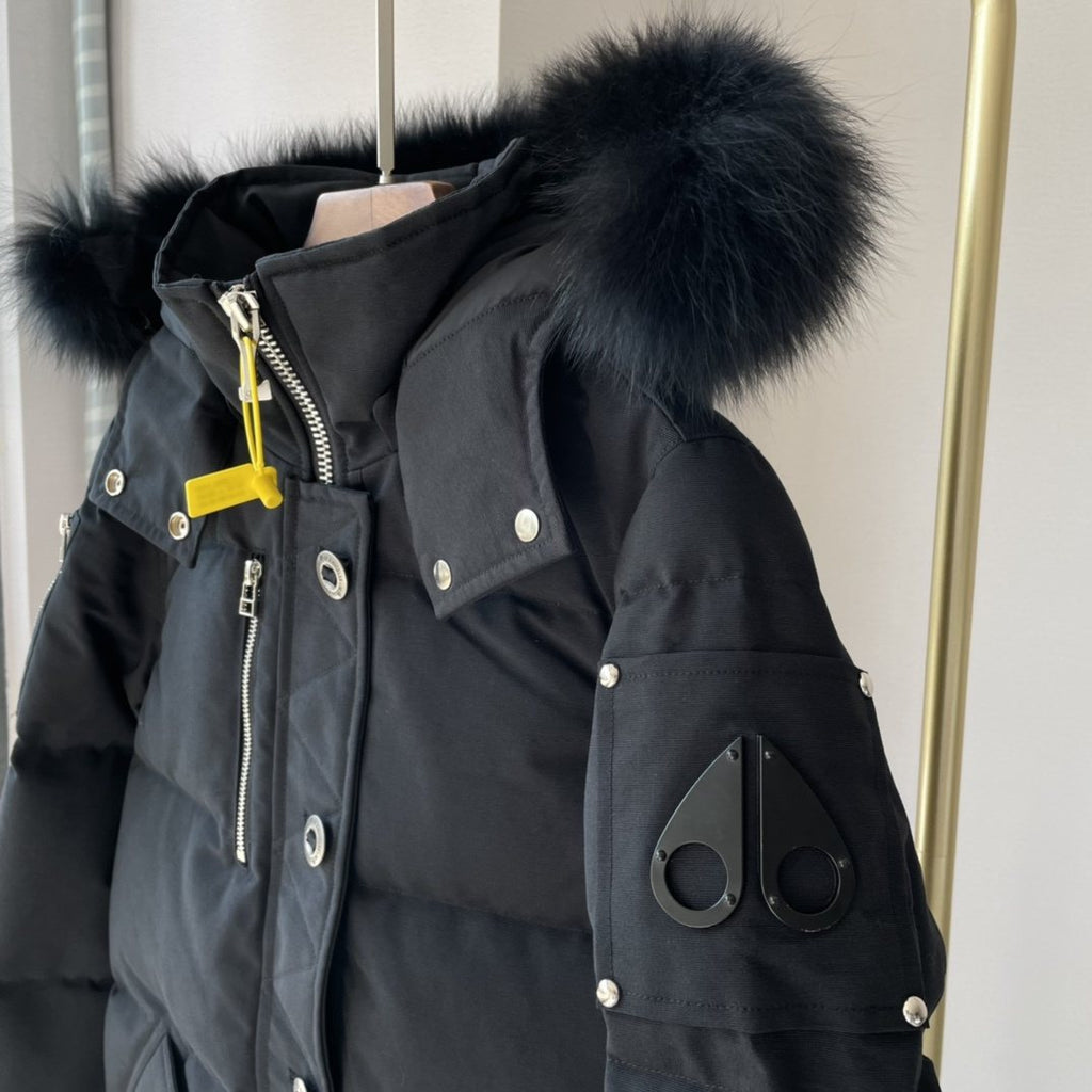 Moose Knuckles Women's Fur-Trim Hood Short Down Jacket