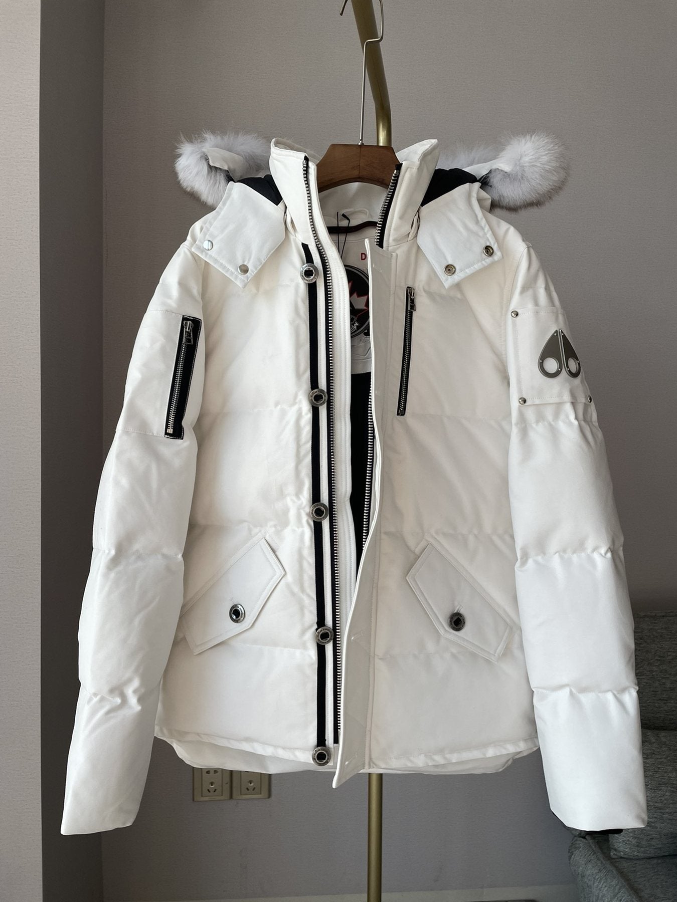 Moose Knuckles Fur-Trim Hooded Puffer Jacket
