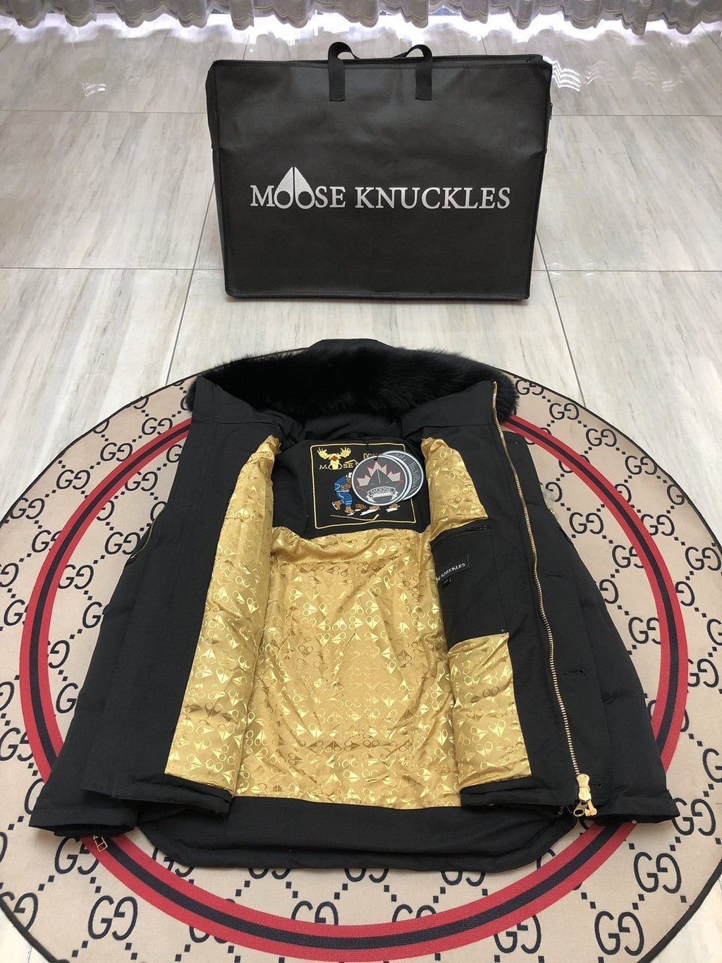 Moose Knuckles Fur-Trim Hooded Puffer Jacket